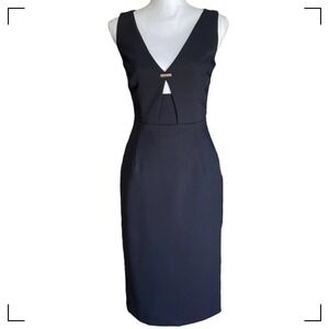 French Connection NWT Classic Black Sleeveless Cocktail Sheath Dress‎ Size 2